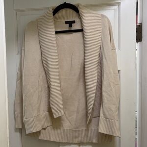 J. Crew Cream Ribbed Open Cardigan